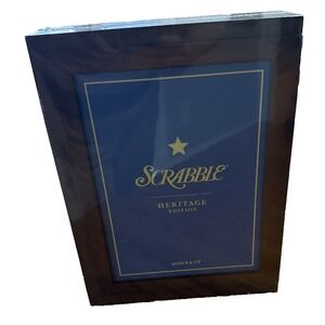 Scrabble Heritage Edition Board Game in Wooden Storage Box New Sealed Wrapped